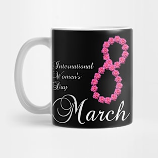 International Womens Day Pink Rose Flower 8 March 2023 Mug